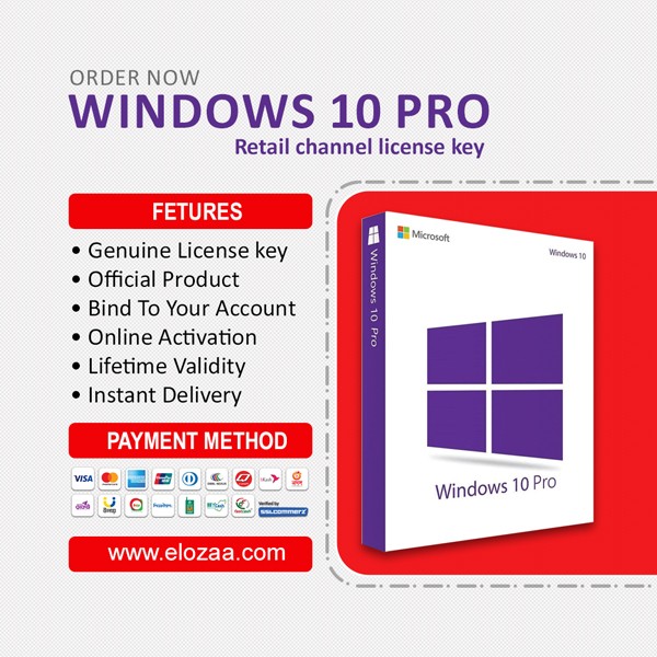 Microsoft Windows 10 Professional – Lifetime License Key – Online Activation